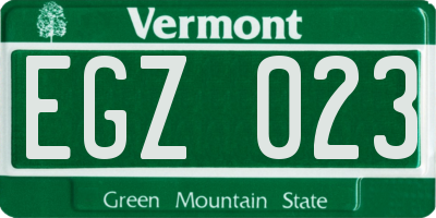 VT license plate EGZ023
