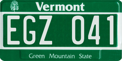 VT license plate EGZ041