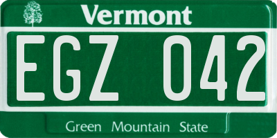 VT license plate EGZ042