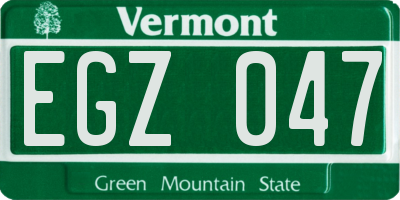 VT license plate EGZ047