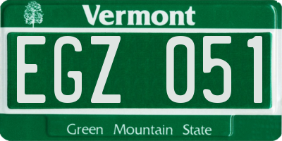 VT license plate EGZ051