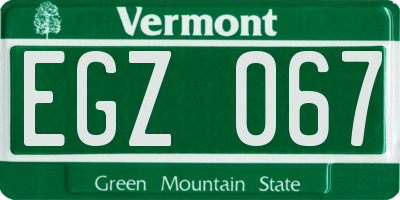 VT license plate EGZ067