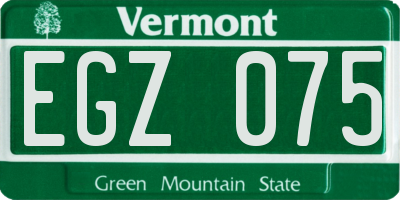 VT license plate EGZ075