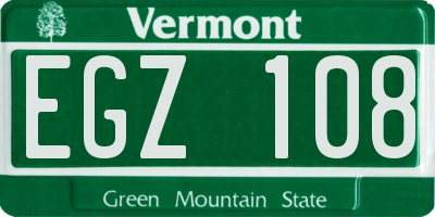 VT license plate EGZ108