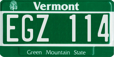 VT license plate EGZ114