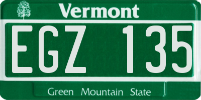 VT license plate EGZ135