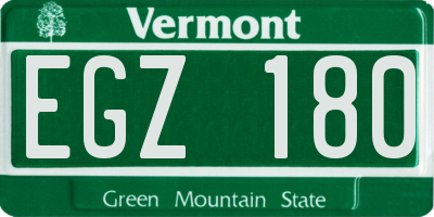 VT license plate EGZ180