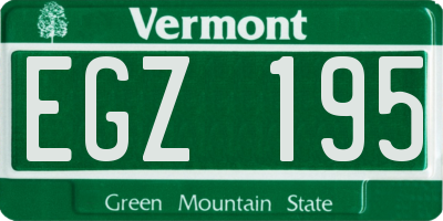 VT license plate EGZ195