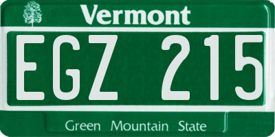 VT license plate EGZ215