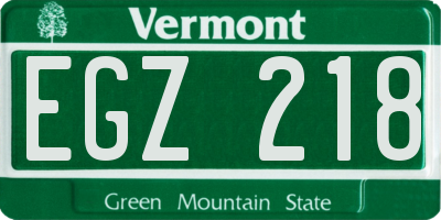 VT license plate EGZ218