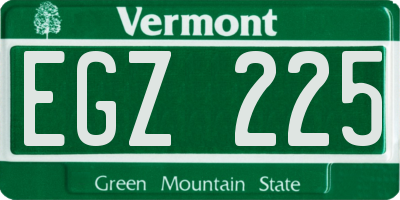 VT license plate EGZ225
