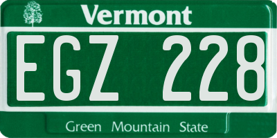 VT license plate EGZ228