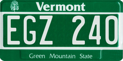 VT license plate EGZ240
