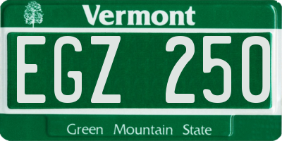 VT license plate EGZ250
