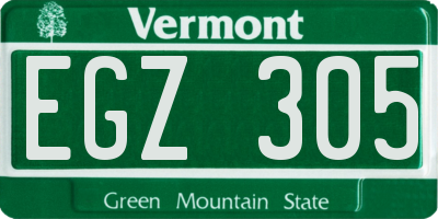 VT license plate EGZ305