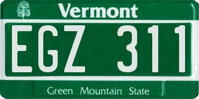 VT license plate EGZ311