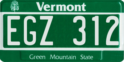 VT license plate EGZ312