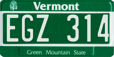 VT license plate EGZ314