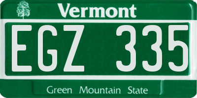 VT license plate EGZ335