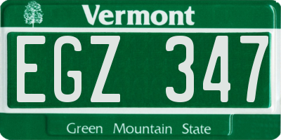 VT license plate EGZ347