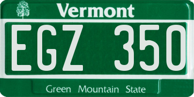 VT license plate EGZ350