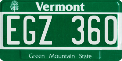 VT license plate EGZ360