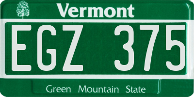 VT license plate EGZ375