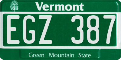 VT license plate EGZ387