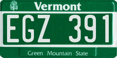 VT license plate EGZ391