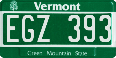 VT license plate EGZ393