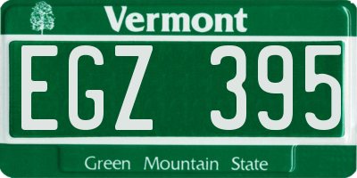 VT license plate EGZ395