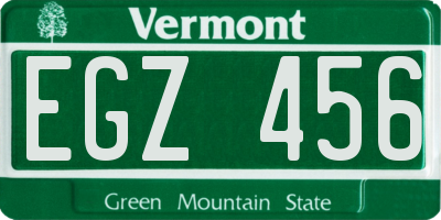 VT license plate EGZ456