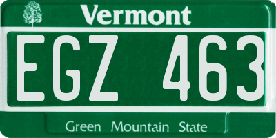 VT license plate EGZ463