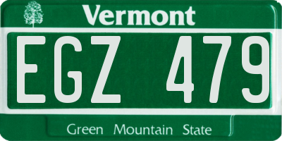 VT license plate EGZ479