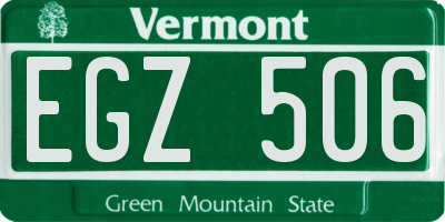 VT license plate EGZ506