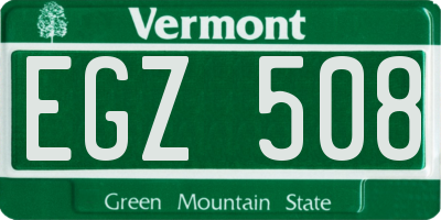 VT license plate EGZ508