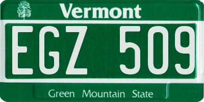 VT license plate EGZ509