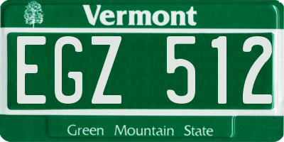 VT license plate EGZ512