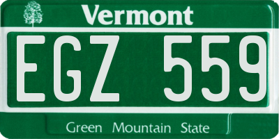 VT license plate EGZ559