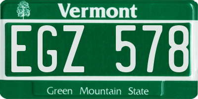 VT license plate EGZ578