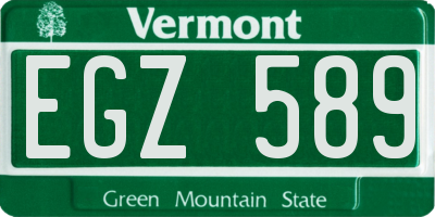 VT license plate EGZ589