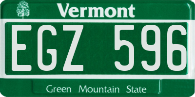 VT license plate EGZ596