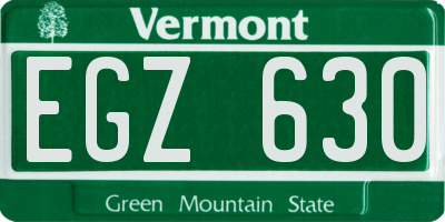 VT license plate EGZ630