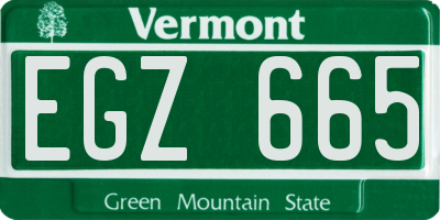 VT license plate EGZ665