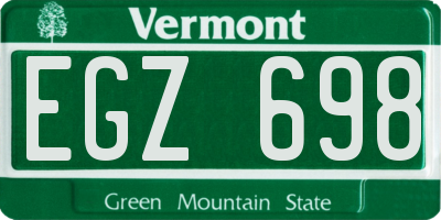 VT license plate EGZ698