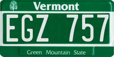 VT license plate EGZ757