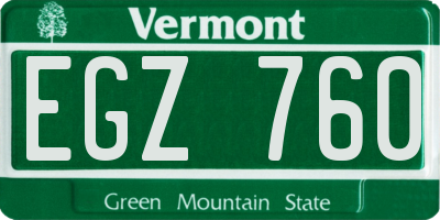 VT license plate EGZ760