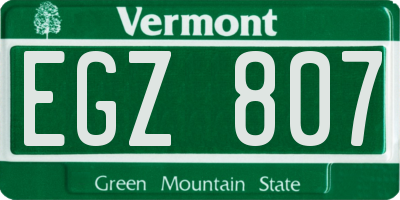VT license plate EGZ807