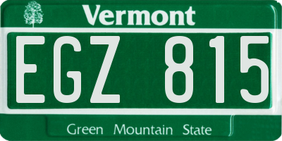 VT license plate EGZ815