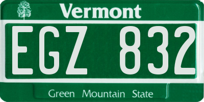 VT license plate EGZ832